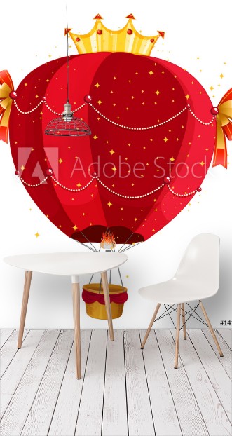 Picture of Fancy balloon flying on white background